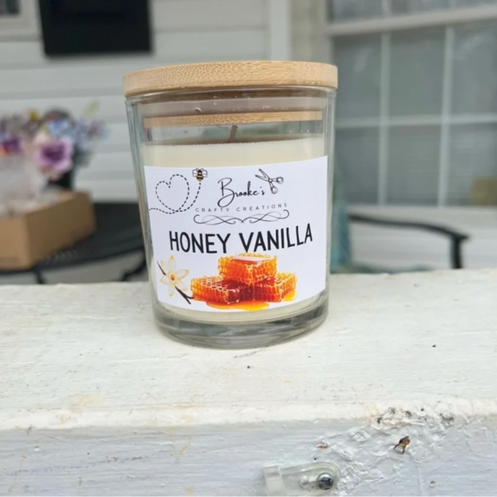 Honey Vanilla Soy Candle – Warm Sweet Scent | 10oz 100% Coconut Soy Wax